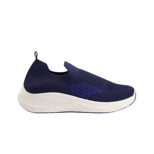 White Handdrawn Luxury Watch Logo (12) Men’s Navy Slip-On Sneakers – Lightweight & Breathable - Image 4